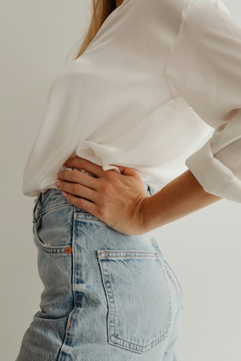 Jean bleu clair taille haute